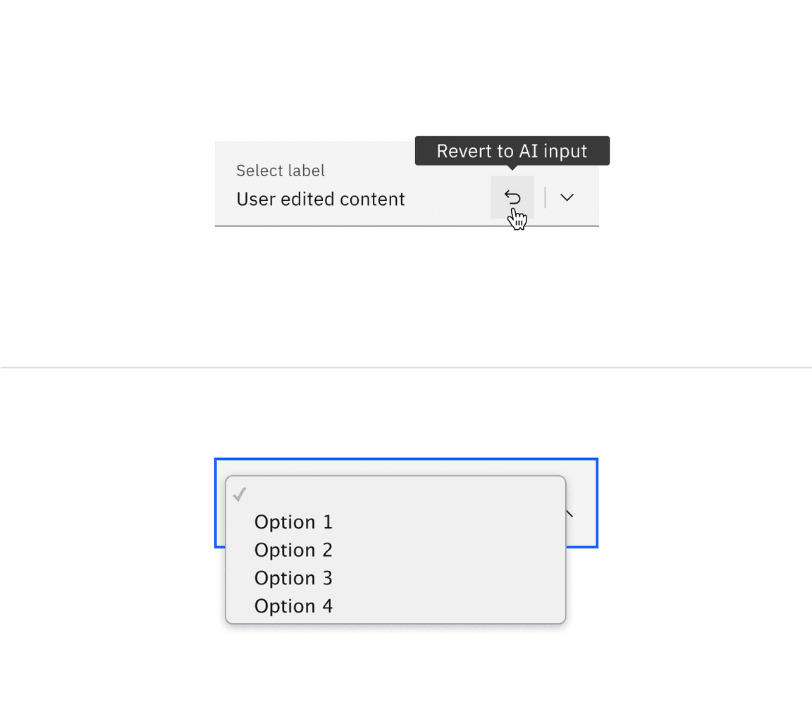 Enabled state of fluid select with AI presence