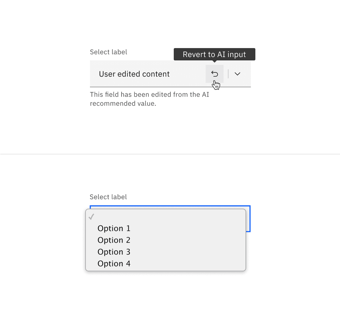 Enabled state of default select with AI presence